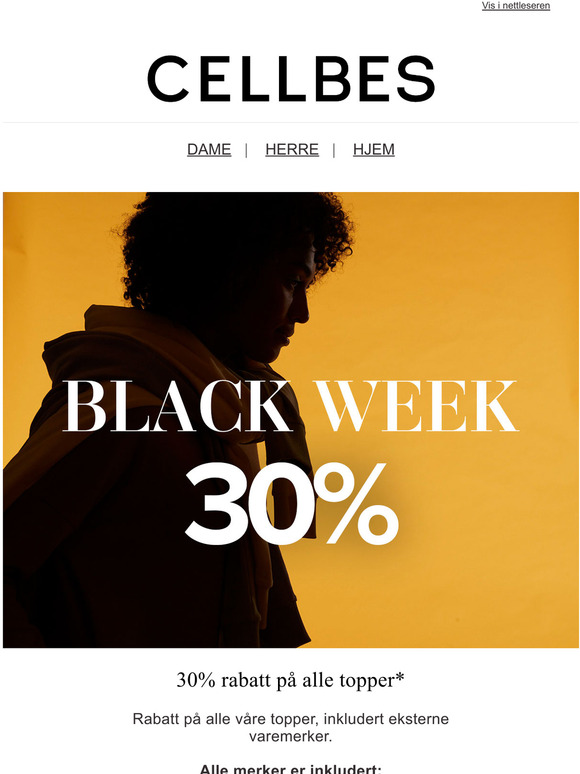 Black Week! 30% pa sesongens plagg*