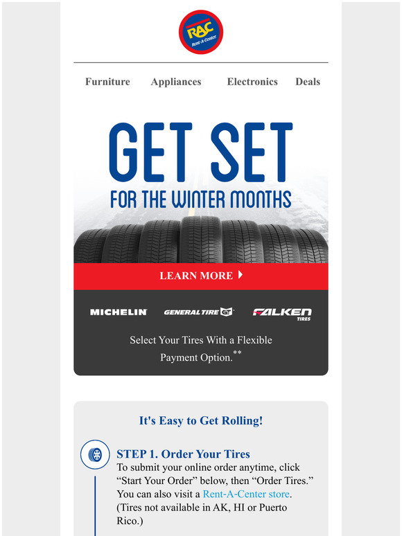 RentACenter Get 4 New Tires, Even On A Holiday Budget. Heres How. Milled