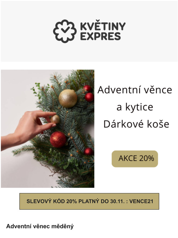 Adventn vnce a drkov koe, akce 20%