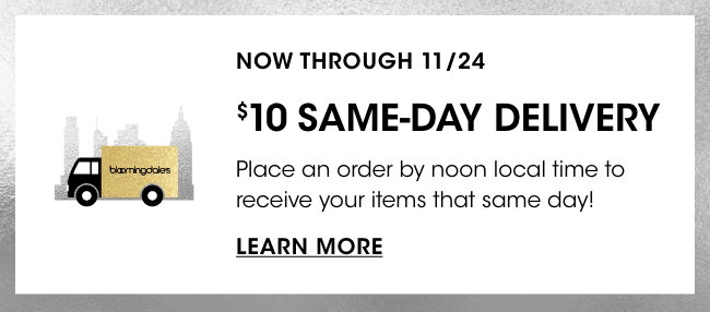 Now Through 11/24: $10 SDD