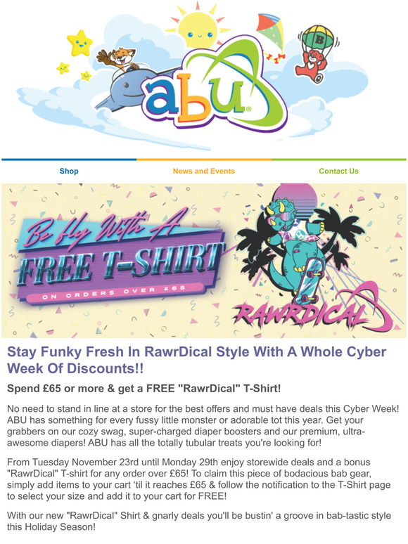 Stay Funky Fresh In RawrDical Style With A Whole Cyber Week Of Discounts From ABU!!