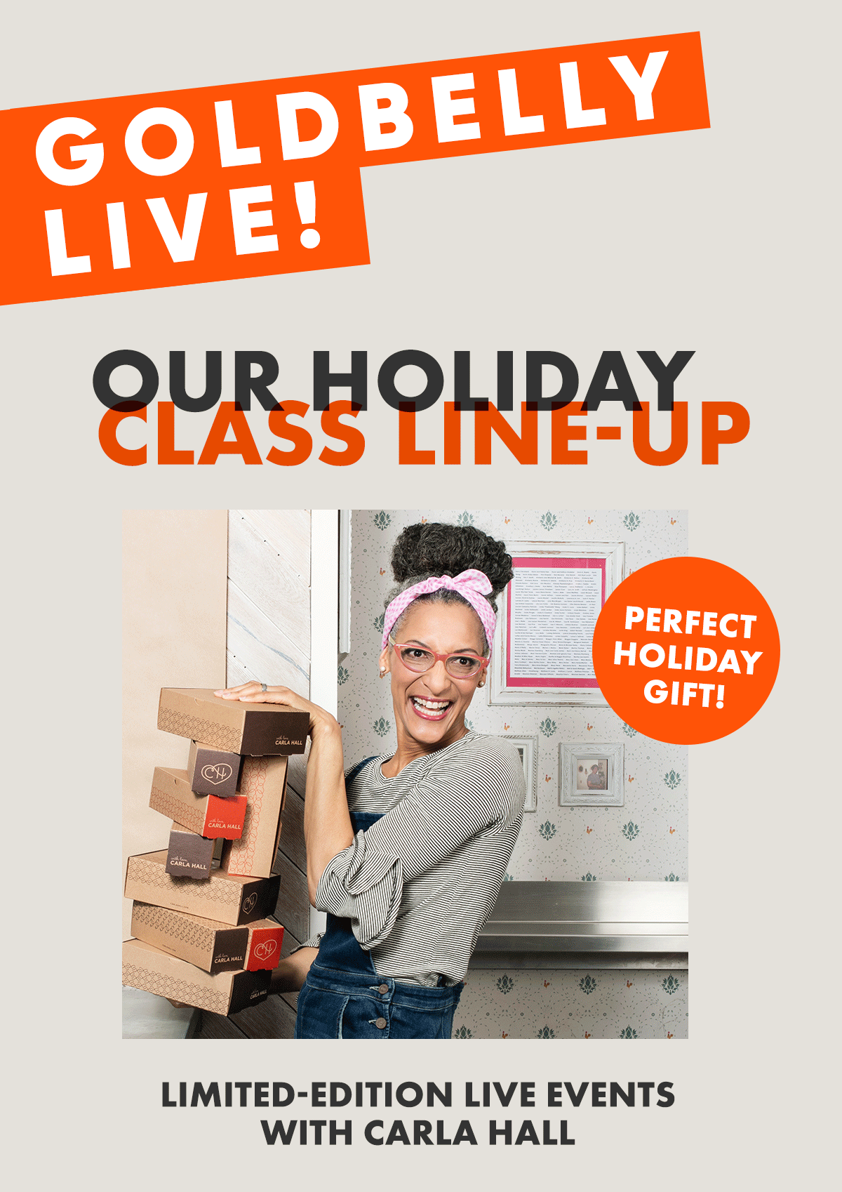 Goldbelly SpecialEdition Holiday GB LIVE! ClassesChef Carla Hall