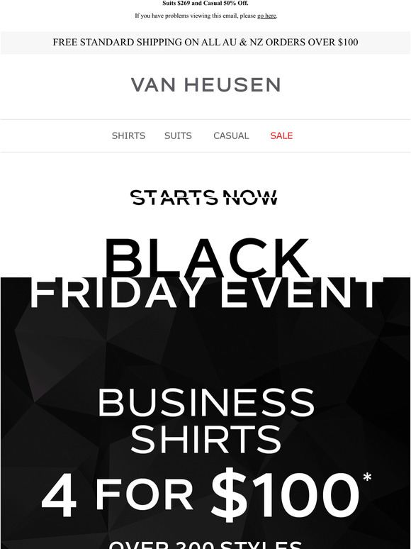 van heusen black friday sale