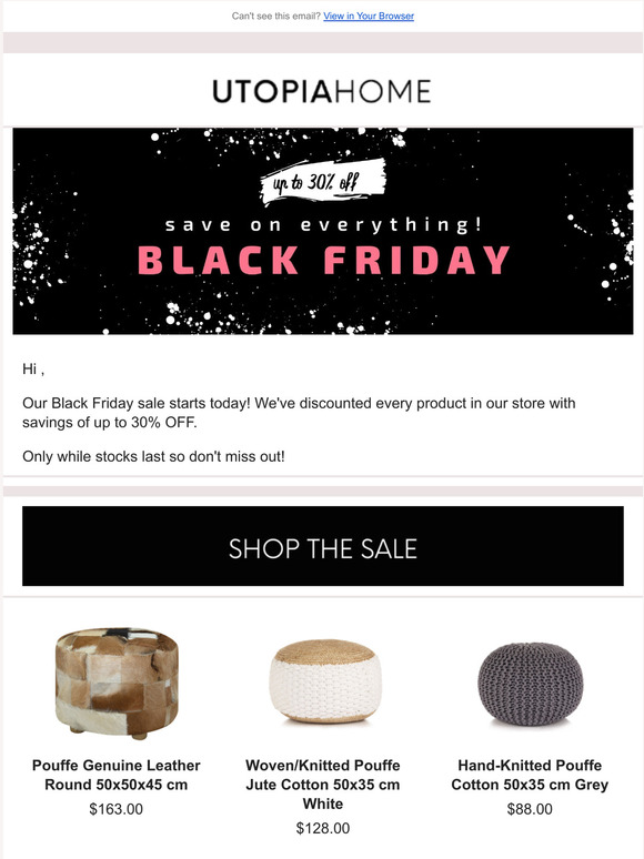  Black Friday: Sitewide Savings! Up to 30% OFF