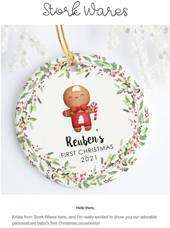 I have adorable NEW baby's first Christmas ornaments to show you