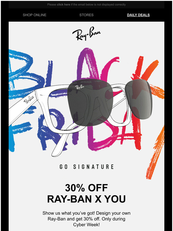 ray ban 30 off