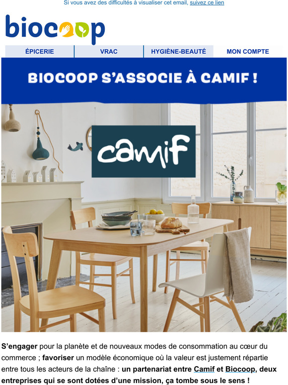 Biocoop s'associe  Camif !