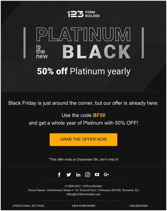 2022 is around the corner, save 50% on our Platinum plan