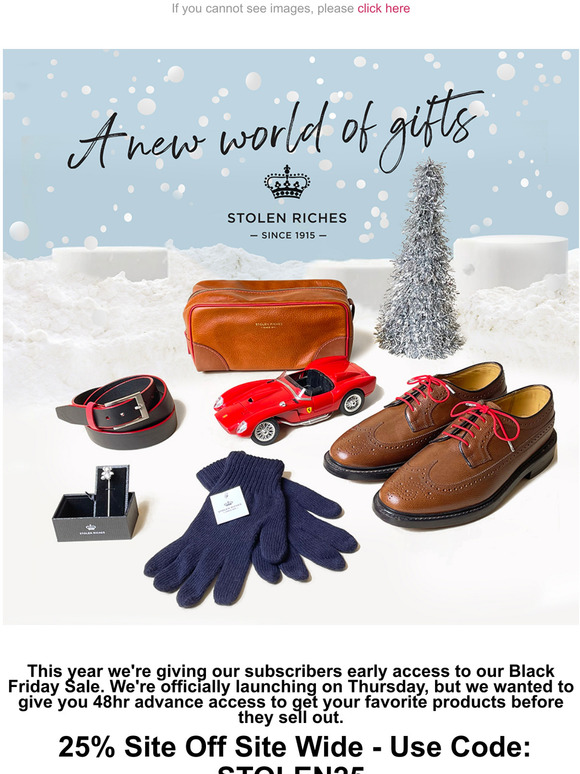 Black Friday Early Access | 25% Off Site Wide