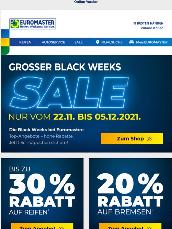 Groer Black Weeks Sale  Jetzt sparen bei EUROMASTER 