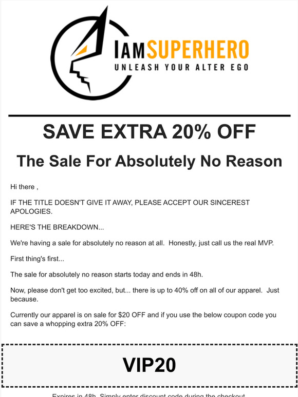 The Sale For Absolutely No Reason