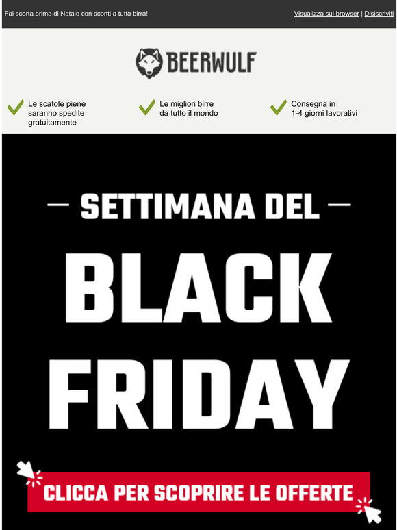 SETTIMANA DEL BLACK FRIDAY