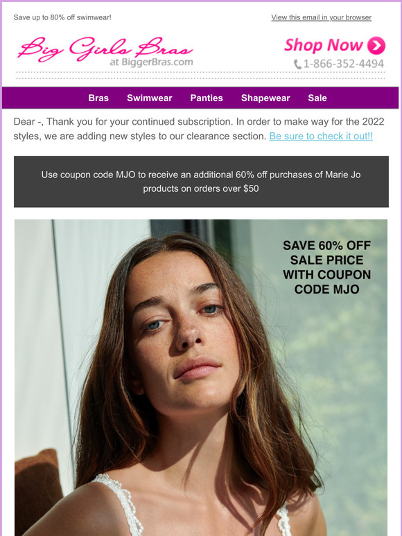 Inventory Clearance on Marie Jo