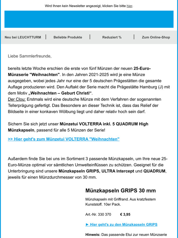 Eilmeldung: Jetzt das passende Zubehr zur neuen 25-Euro-Mnze sichern!