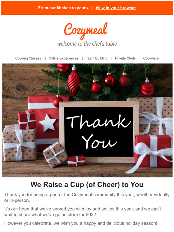 Cozymeal A Heartfelt Thank You From Our Table to Yours Milled