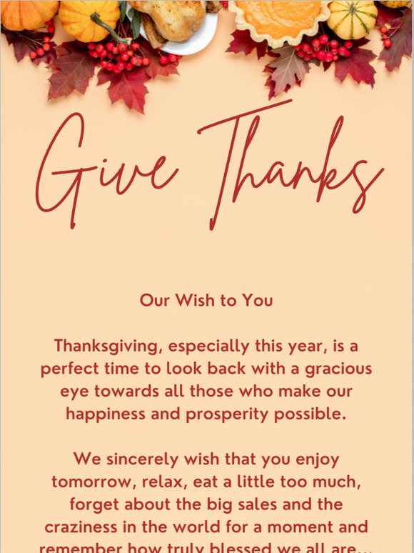 Thanksgiving wish to you and your...