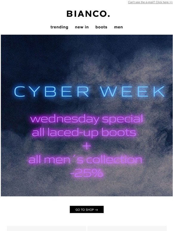 Wednesday special - all men's collection + laced up boots -25%