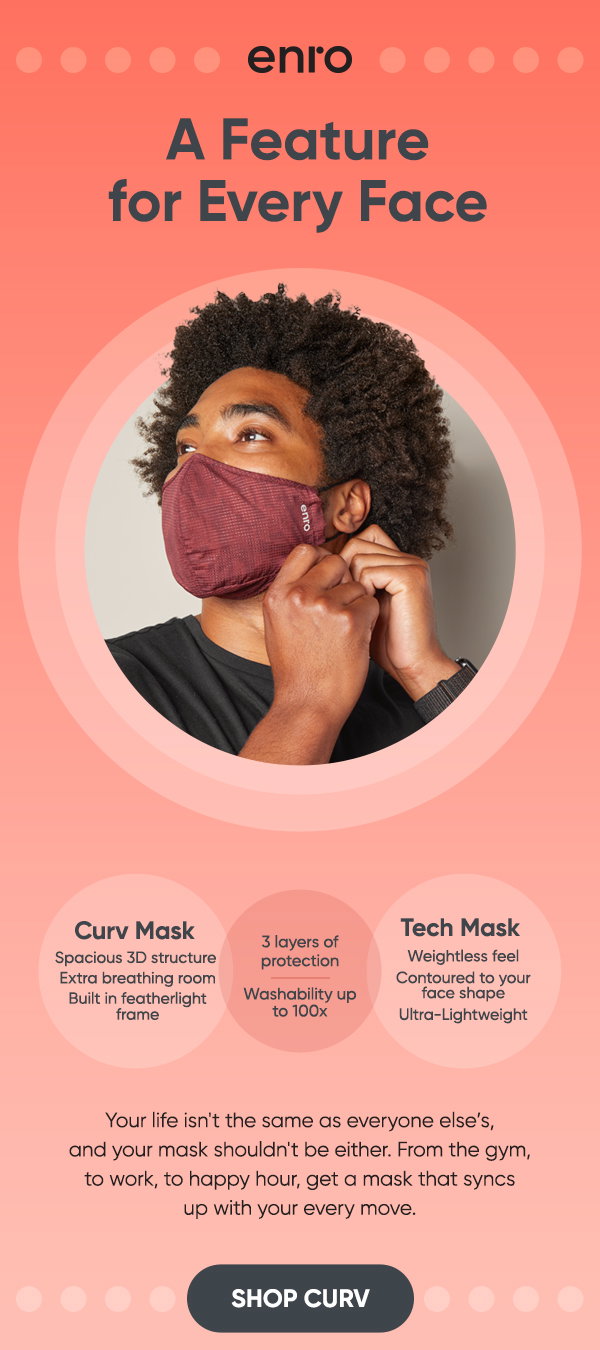 enro: Curv vs. Tech Masks: Enro has options for every face