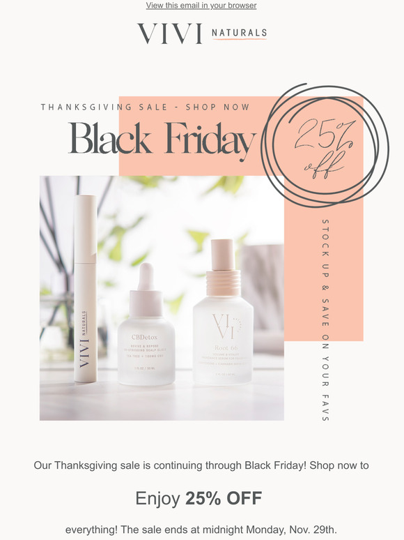 Black Friday Savings  25% off