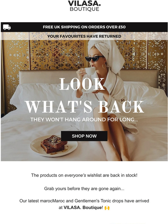 Drop everything: look what's back in stock