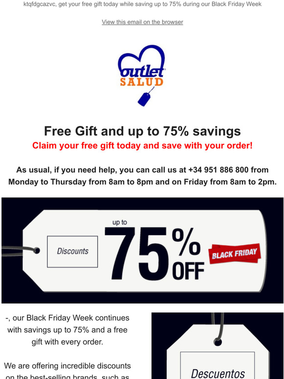 Up to 75% discounts and free gift with every order