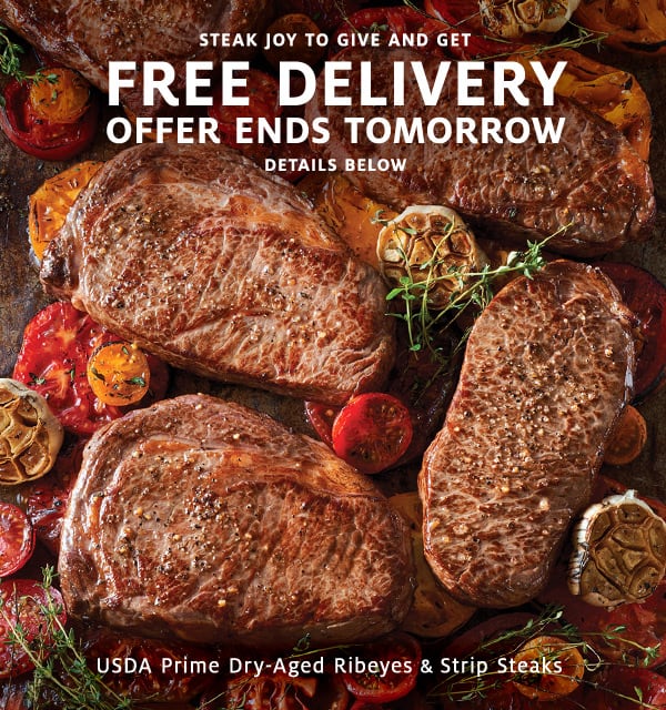 Allen Brothers Steaks Genuine Steakhouse Ribeyes & Strip Steaks, Free