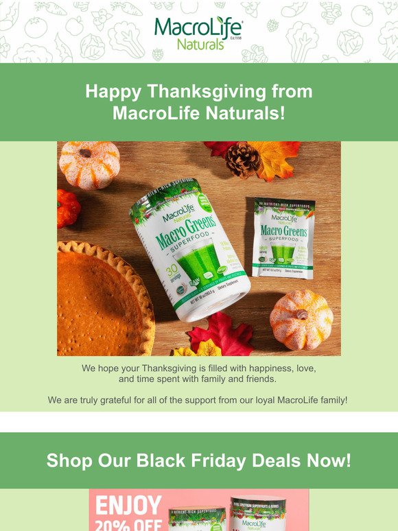 Happy Thanksgiving from MacroLife Naturals 