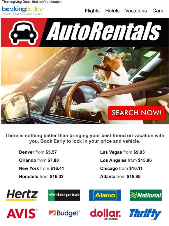 HAPPY THANKSGIVING! - Gobble Up These Car Rental Specials from $5.57/Day