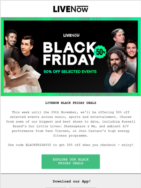 Black Friday offers on LIVENow