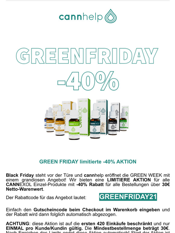 -40% Green Friday Aktion
