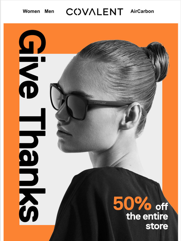 We're Giving Thanks with 50% Off!