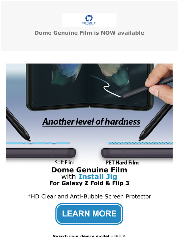 Whitestone Dome Samsung Original Film for Galaxy Z Fold & Flip 3 Milled