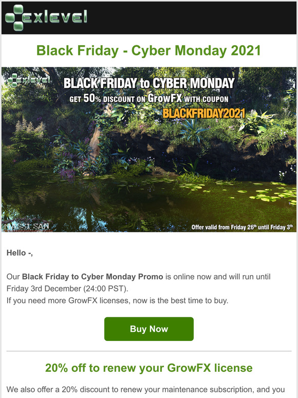Black Friday to Cyber Monday SALE from Exlevel