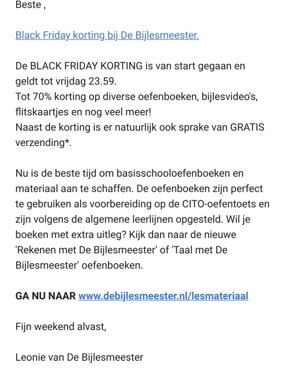   BLACK FRIDAY KORTING IS GESTART!!!