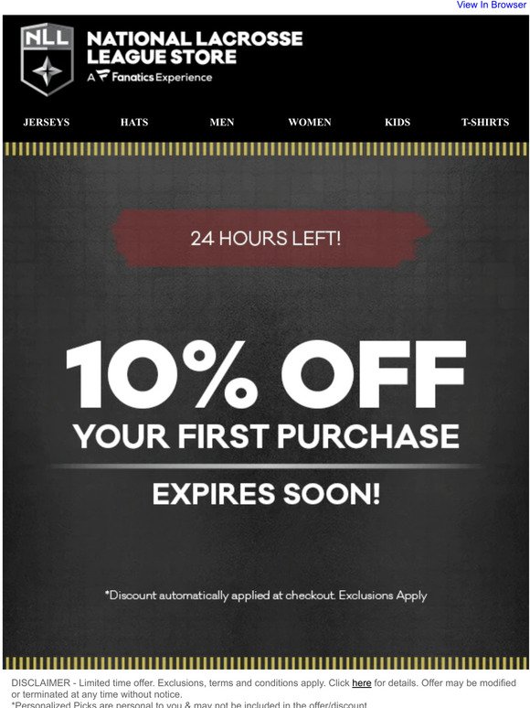 10% Off Your First Purchase! Coupon Expires Today