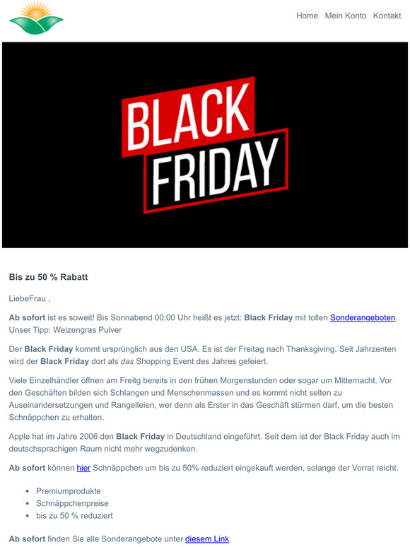  Black Friday startet jetzt