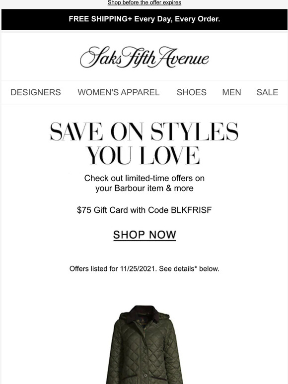 Saks gift card expired