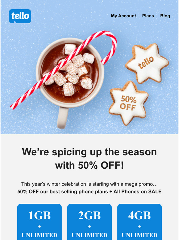 50% OFF our best selling plans