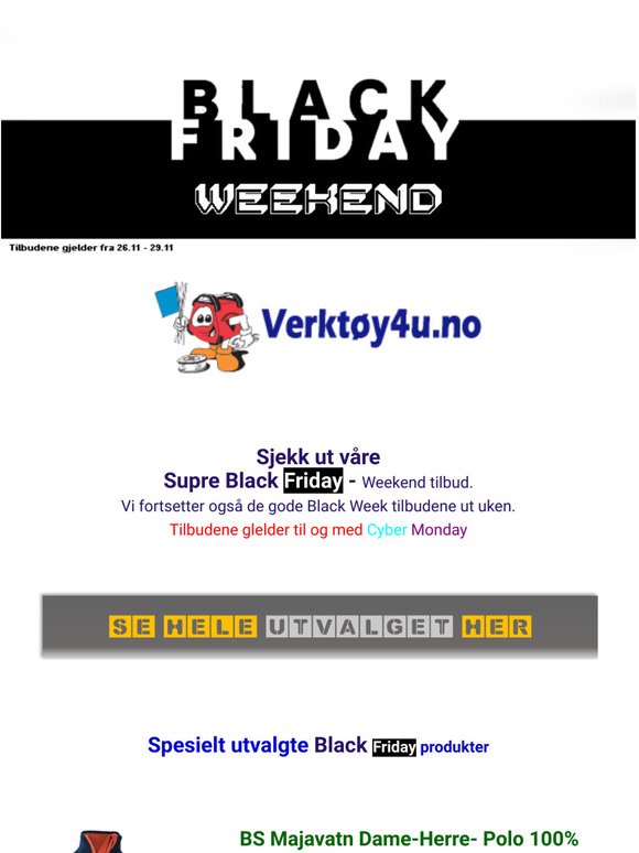 Black Friday Weekend fra Verkty4u