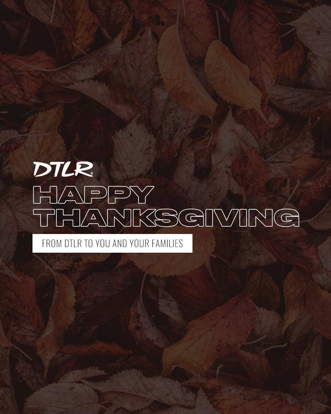 DTLR (Down Town Locker Room) Happy Thanksgiving From DTLR! Milled