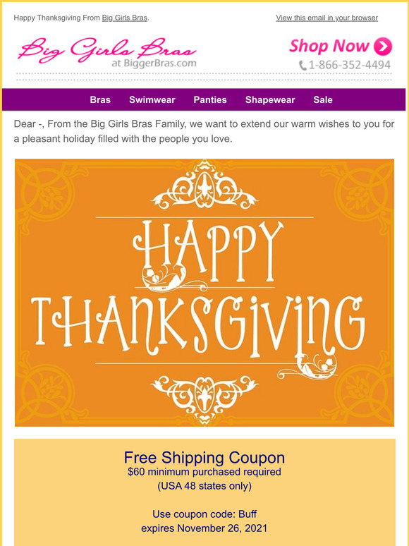 Happy Thanksgiving from Big Girls Bras