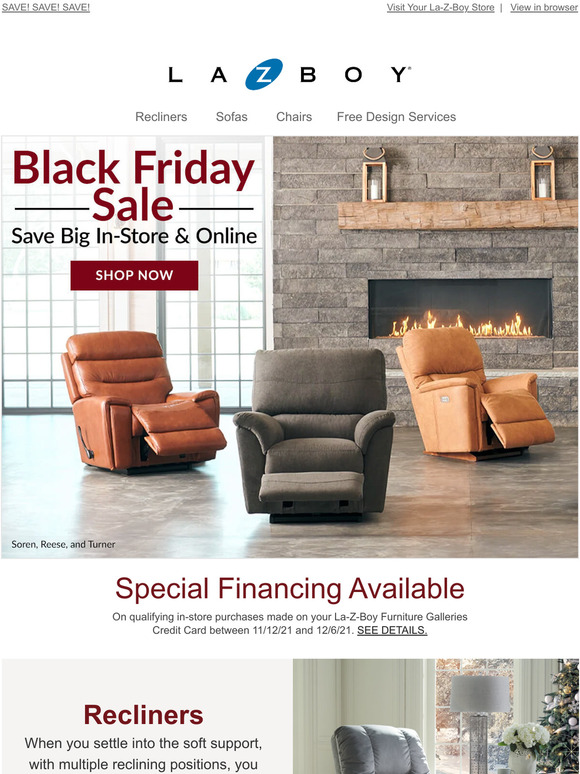 La Z Boy Recliners Incredible Deals Black Friday Sale Milled