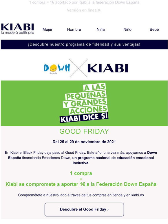 Kiabi: [GOOD FRIDAY] El black Friday ms solidario est en KIABI | Milled