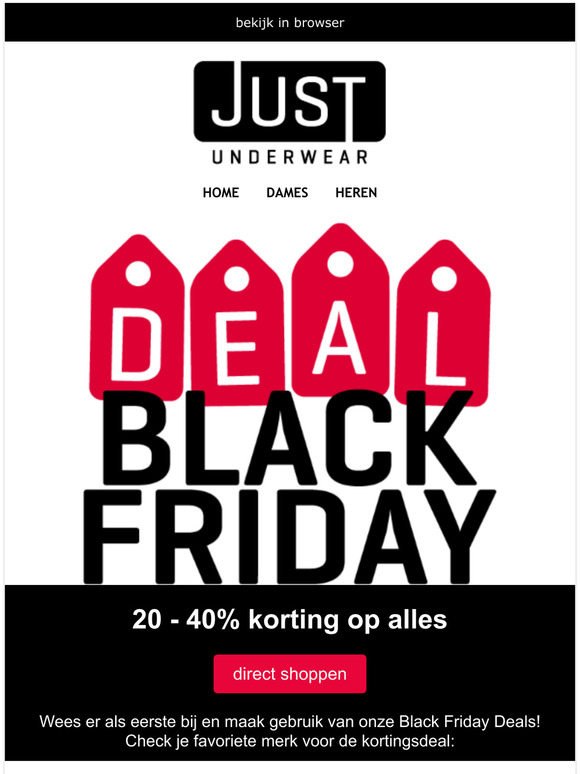  Black Friday Deals!!  20 - 40% korting op alles!