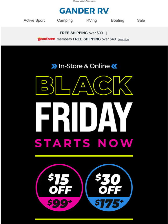 Gander Mountain: We Couldn't Wait! Enjoy Your Black Friday Coupon Early ...