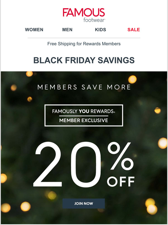 Famous footwear store black friday deals