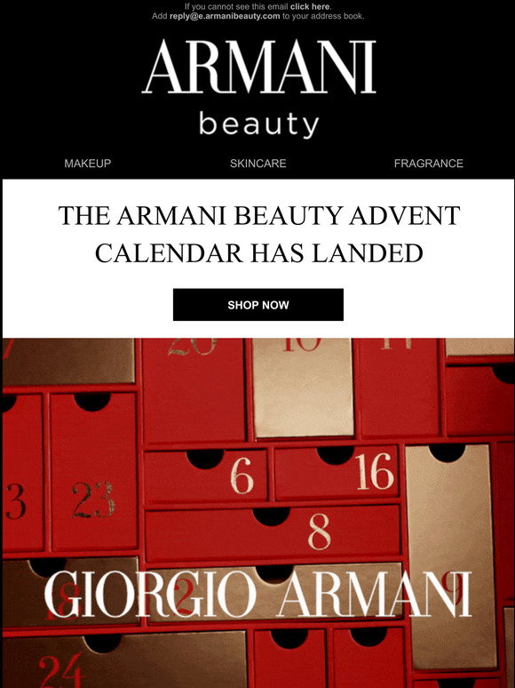 Armani Beauty The Armani beauty Advent Calendar is here Milled