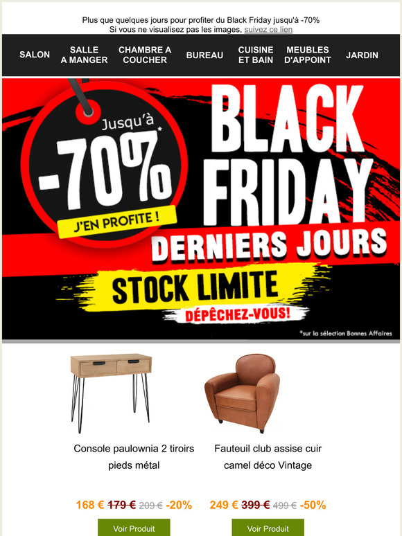  BLACK FRIDAY jusqu' -70% Derniers jours !