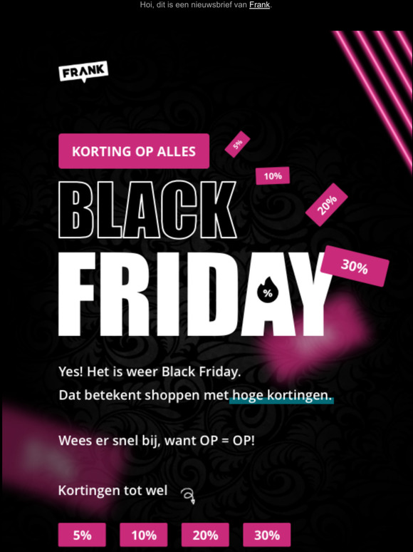 Black Friday bij Frank