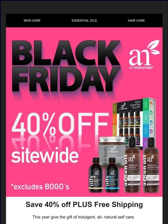 Black Friday Starts NOW - enjoy 40% off sitewide!